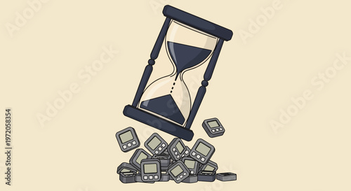 Countdown timer with coins and money management concept