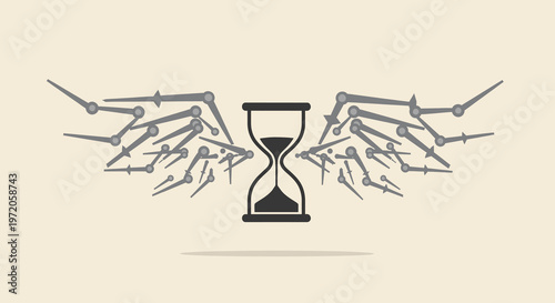 Countdown timer with wings, symbolizing efficient time management