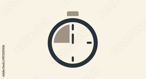 Modern Flat Design Stopwatch Icon Representing Countdown, Time Management, Deadline, Productivity, and Efficiency for Business and Digital Concepts