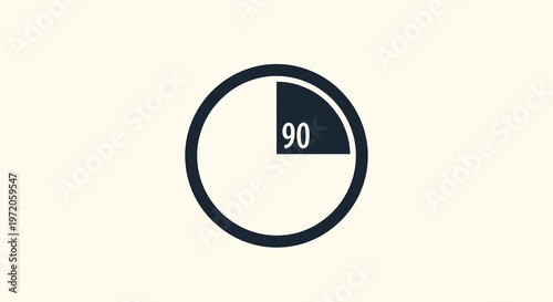 Countdown Timer Icon with 90 Seconds Remaining, Symbolizing Time Management and Urgency