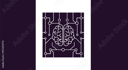 Artificial Intelligence Brain Concept with Circuit Board Design.