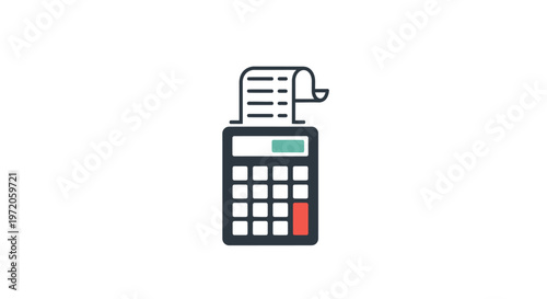 Calculator with paper roll.