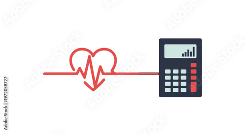 Calculator with heart rate line.