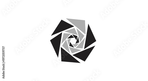 Camera shutter icon graphic.