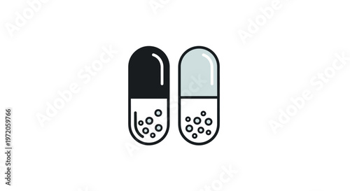 Capsule Medicine Pill Icon.
