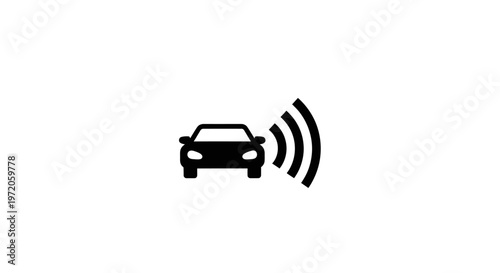 Car with WiFi Signal Icon.