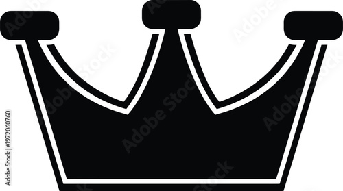 Vector crown icon in gray color for royalty or luxury design