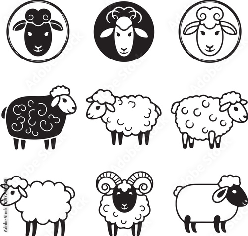 Sheep logo icon template