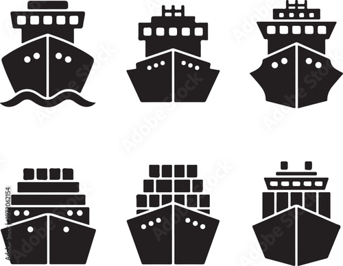 Ship icon, logo isolated on white background