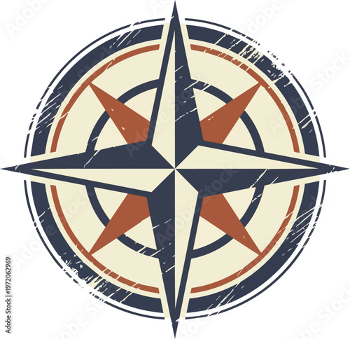 Vintage compass navigation symbol.