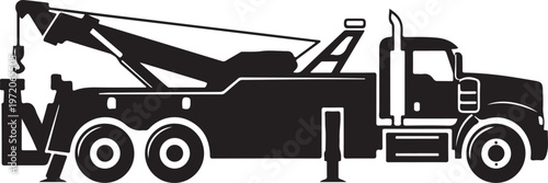 Tow truck, vehicle recovery, roadside assistance, transportation icon