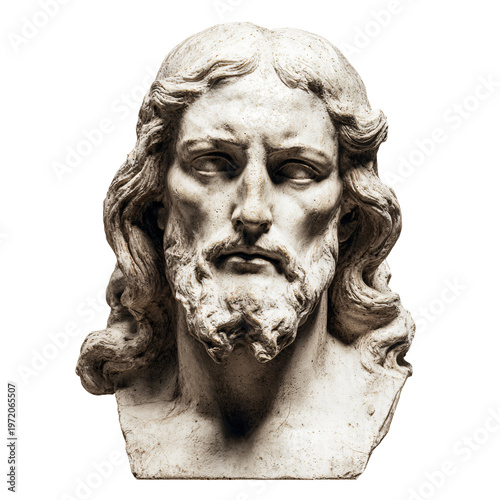 Photos Isolated Bust of Jesus Christ on White Background - Professional Religious Image