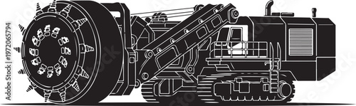 Heavy duty drilling rig, industrial equipment, construction machinery, vector illustration