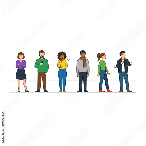 People standing in line at a queue outdoors