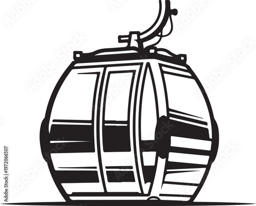 Gondola Lift, Cable Car, Vector Illustration, Transportation Icon
