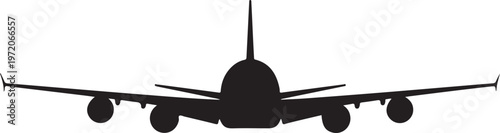 Airplane, aircraft silhouette, commercial plane, flying vehicle, transportation icon