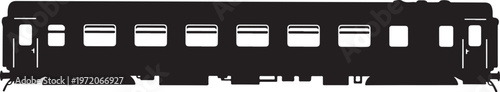 Train car, railroad vehicle, transportation icon, vector graphic