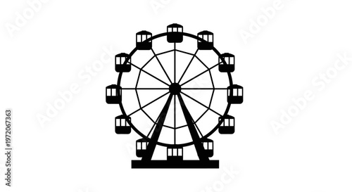 Black silhouette of a Ferris wheel.