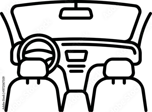 Car Interior Dashboard Console.