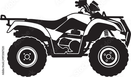 Black ATV, four-wheeler, off-road vehicle, quad bike, silhouette