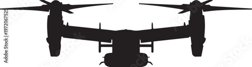 Military helicopter, aircraft silhouette, black vector icon, rotorcraft, aviation symbol