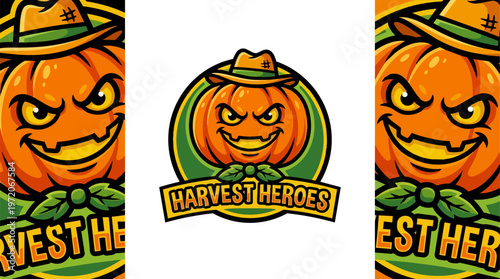 Halloween pumpkin with hat.