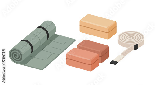 Roofing materials on white background.