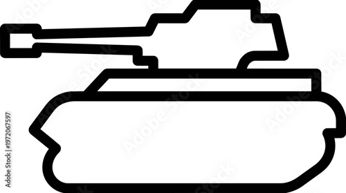 Tank Military Vehicle Outline.