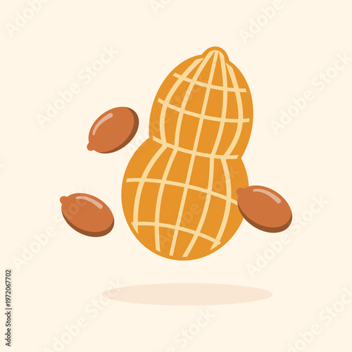 Peanut vegetable cartoon flat illustration