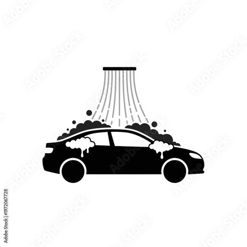 Car being washed in a car wash.