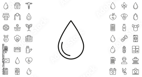 Water Drop Icon Symbol Simple.