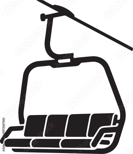 Ski Lift Chair, Cable Car Ride, Mountain Transport, Winter Travel Icon
