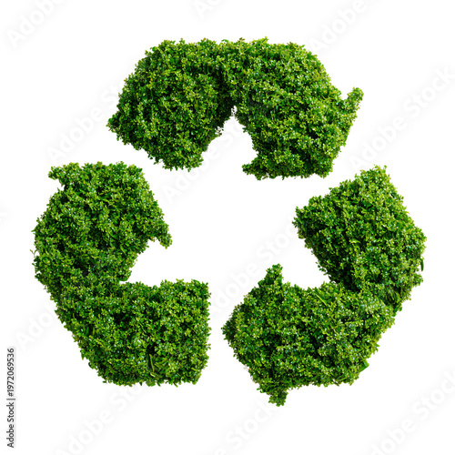Isolated Recycling Symbol for Environmental Conservation in Professional Setting