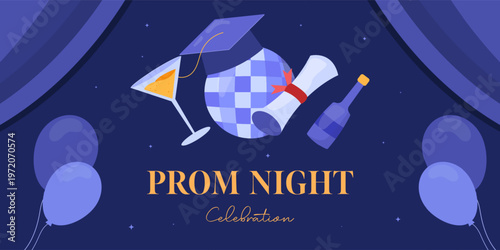 prom night celebration class of 2026 banner illustration