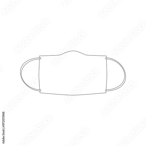 face mask line icon simple protection hygiene vector