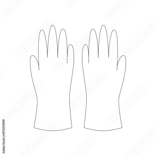 rubber gloves line icon simple cleaning protection vector