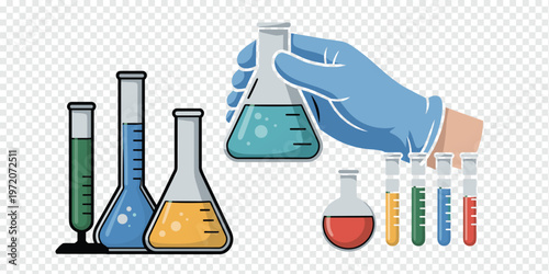 Chemistry Lab Glassware Scientific Research Concept