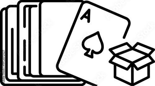 Playing Cards and Cardboard Box.