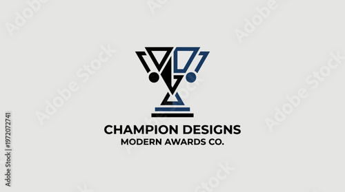 Modern trophy award logo design.