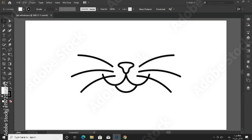Cat Face Minimalist Line Drawing.