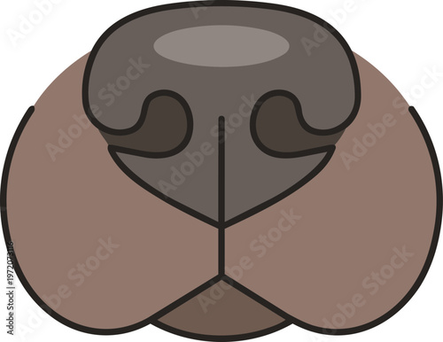 Brown Mushroom Graphic Illustration.