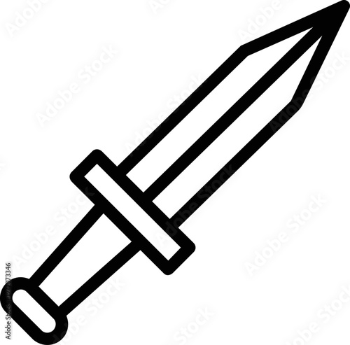 Black dagger icon outline.