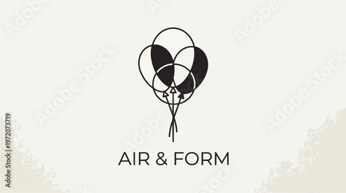 Black balloons tied together graphic.