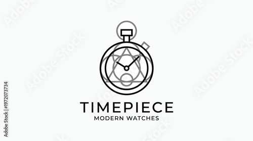Modern Watch Timepiece Design Logo.