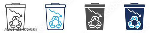 waste reduction icon set multi concept