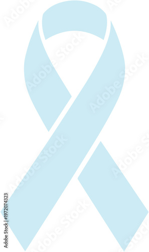 水色のリボン、プロモーションや啓発活動に最適なシンボル、意識向上と支援を示すシンプルなベクターイラストレーション。