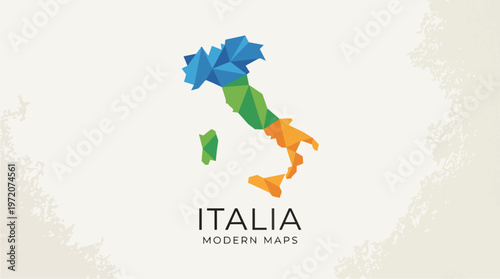 Modern Map of Italy Italia.