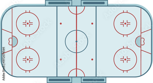 Hockey rink ice surface layout.