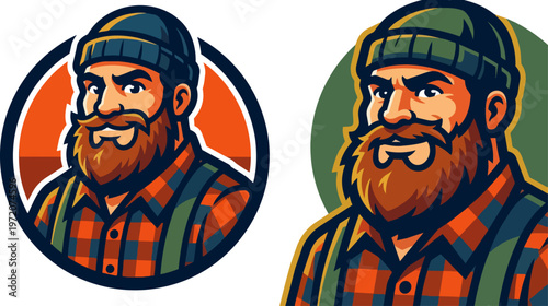 Lumberjack Cartoon Character Illustration.