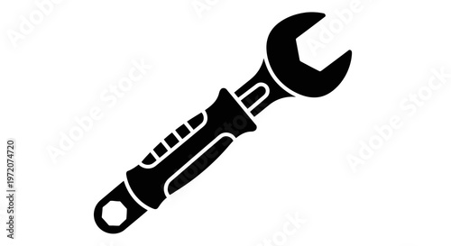 A simple black wrench icon on a white background, symbolizing repair and maintenance.